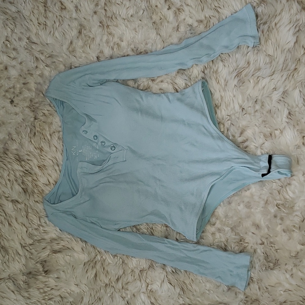 Klassy Network Baby Blue Long Sleeve Henley